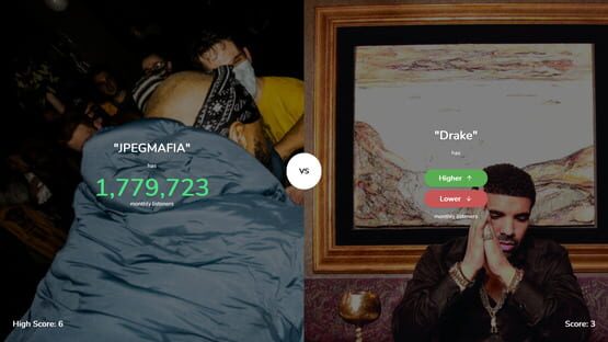 Higher or Lower: Spotify Edition screenshot 1