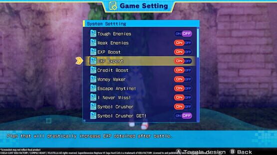 Superdimension Neptune vs. Sega Hard Girls: Exp Expert screenshot 2