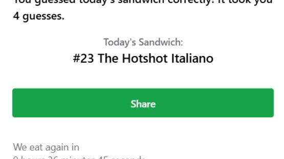 Subway Sandwichdle screenshot 5